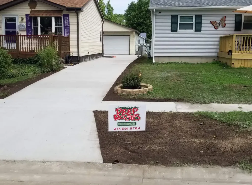 concrete driveway installed by springfield illinois concrete company