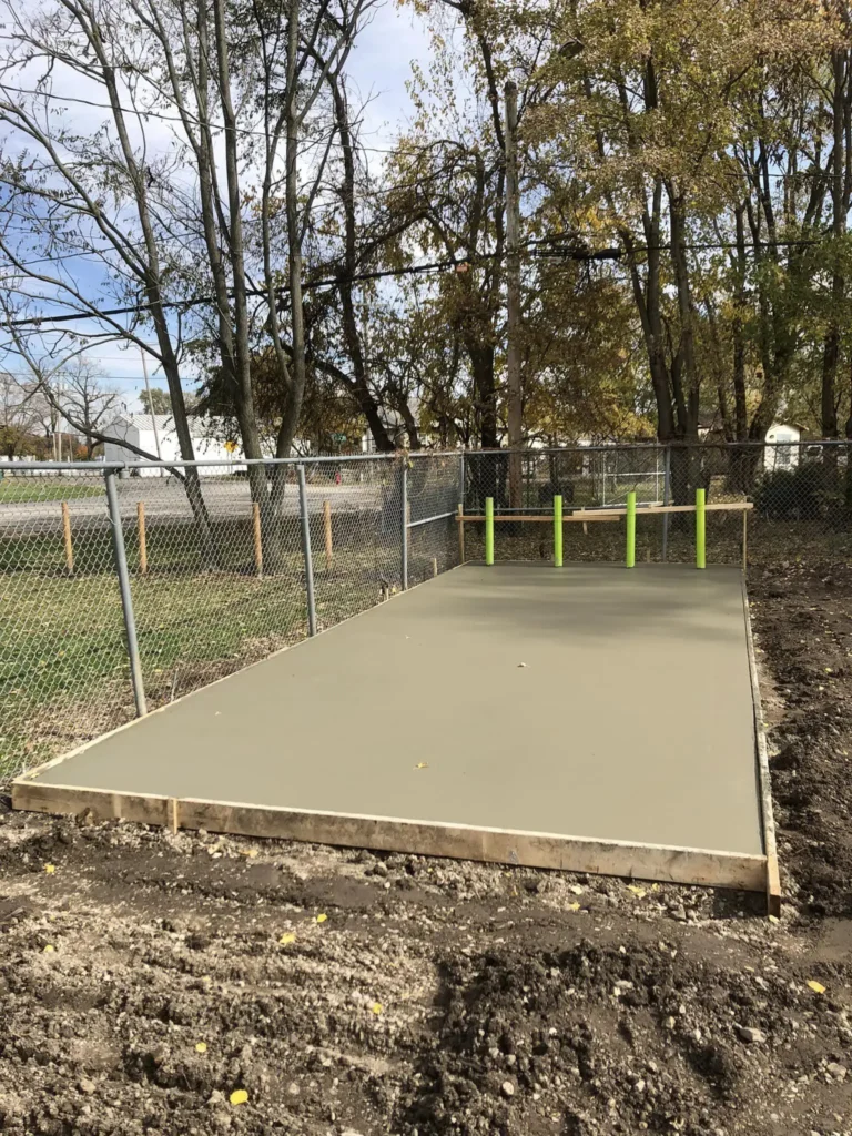 outdoor shed concrete flooring installation springfield il